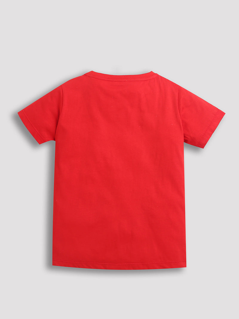 Red Graphic Print Boys T-shirts