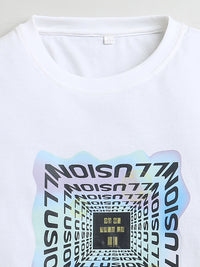 White Illusion Print Pure Cotton Boys T-shirts