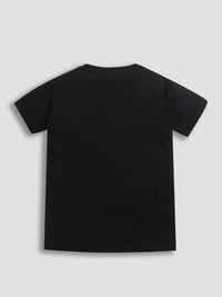 Black Retro Print T-shirt