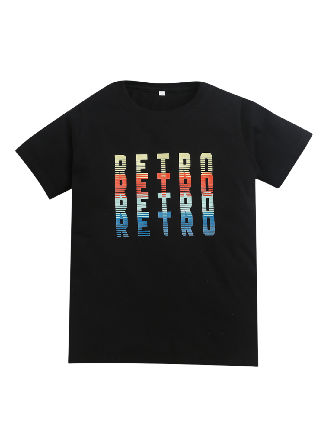 Black Retro Print T-shirt