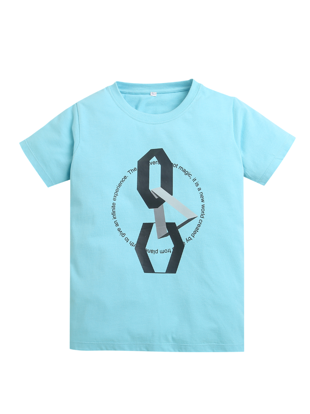 Sky Blue Infinite Print Pure Cotton Boys T-shirt