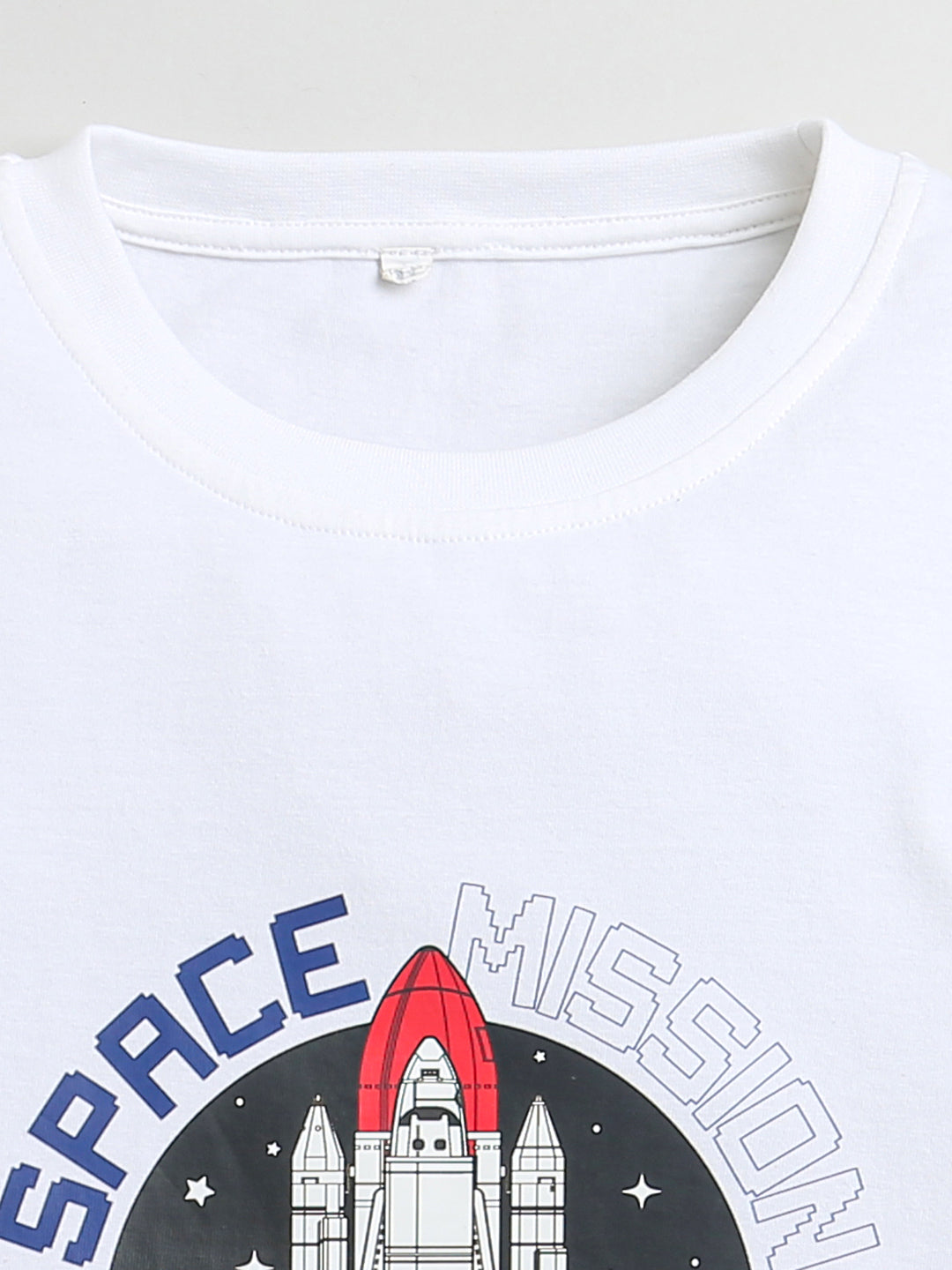 White Space Universe Print Pure Cotton Boys T-shirt