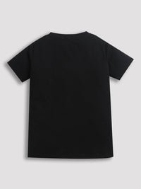 Black Game Over Print Half Sleeve T-shirt