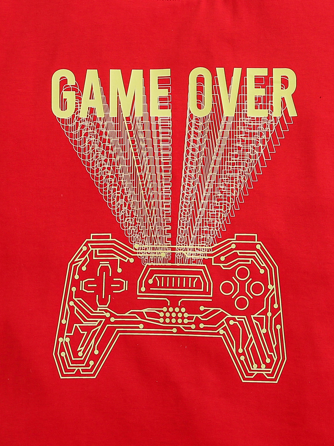 Red Game Over Print Half Sleeve Boys T-shirt