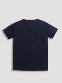 Navy Blue Skating Board Print Boys Tshirt