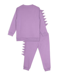 Purple Full Sleeve See Yaa Later Alligator Print Tracksuit for boys Co-ord Set