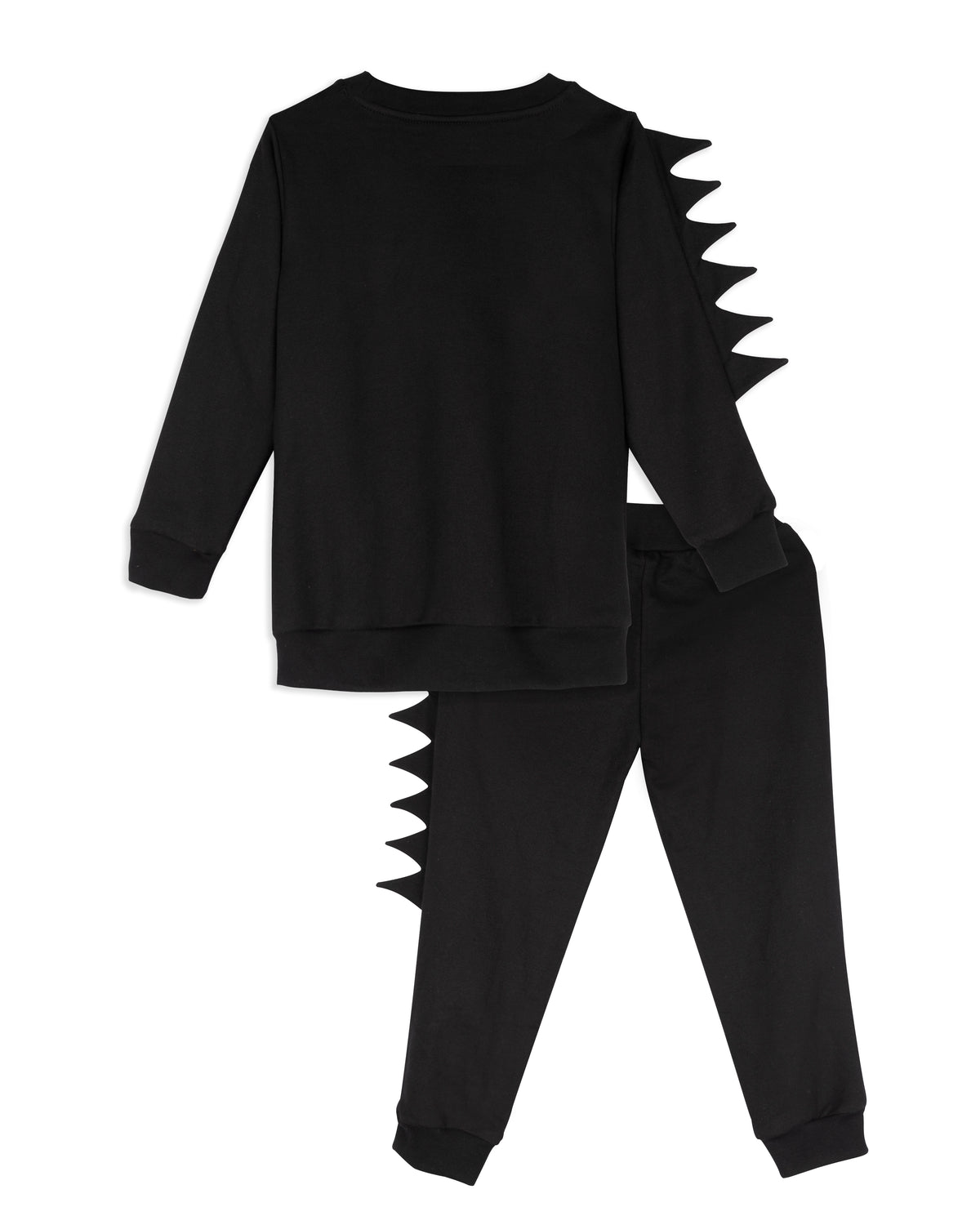 Black Full Sleeve Dino-Score Print Tracksuit Co-ord Set