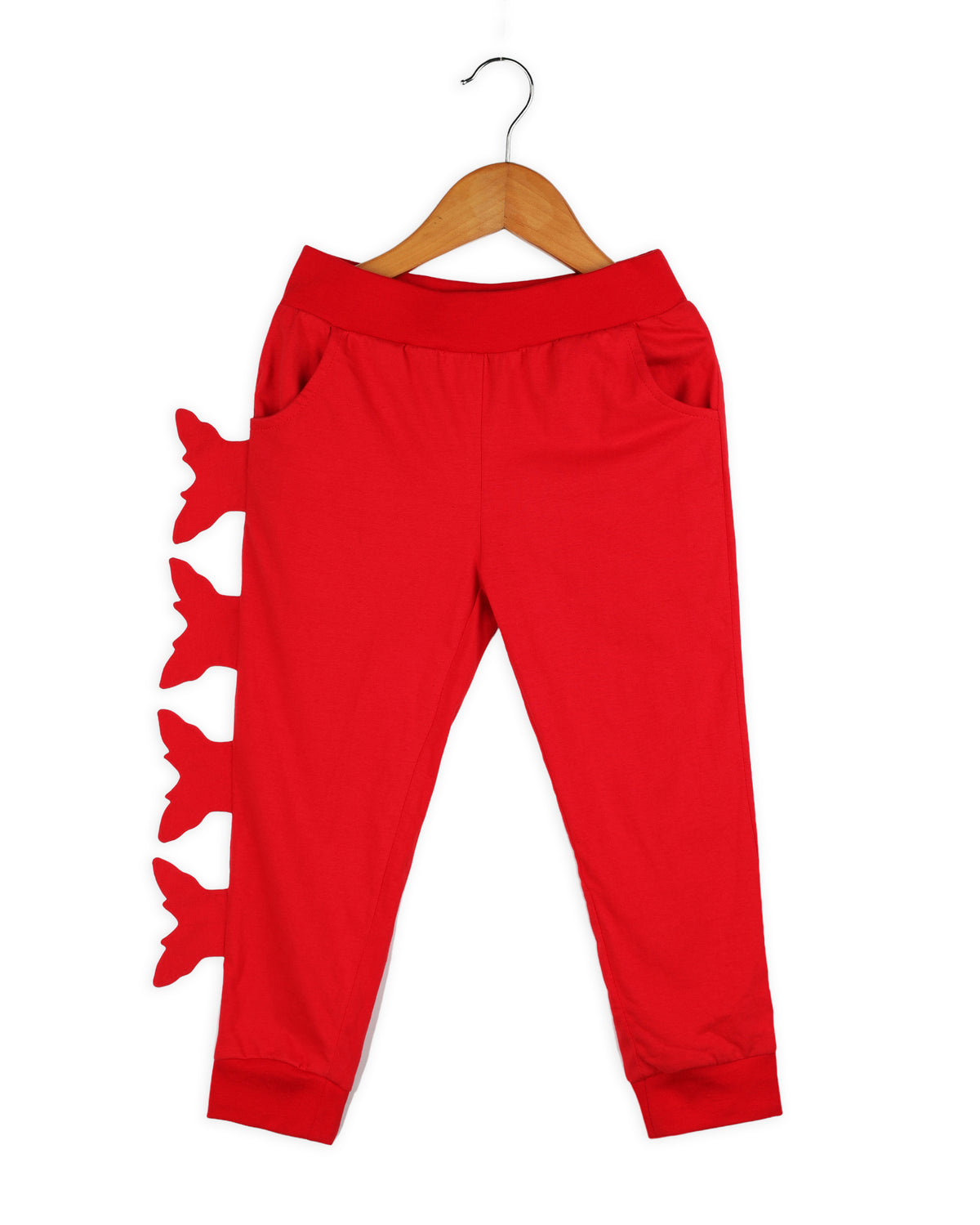 Red Full Sleeve Regular Fit Butterfly Girls Tracksuit Co-ord Set