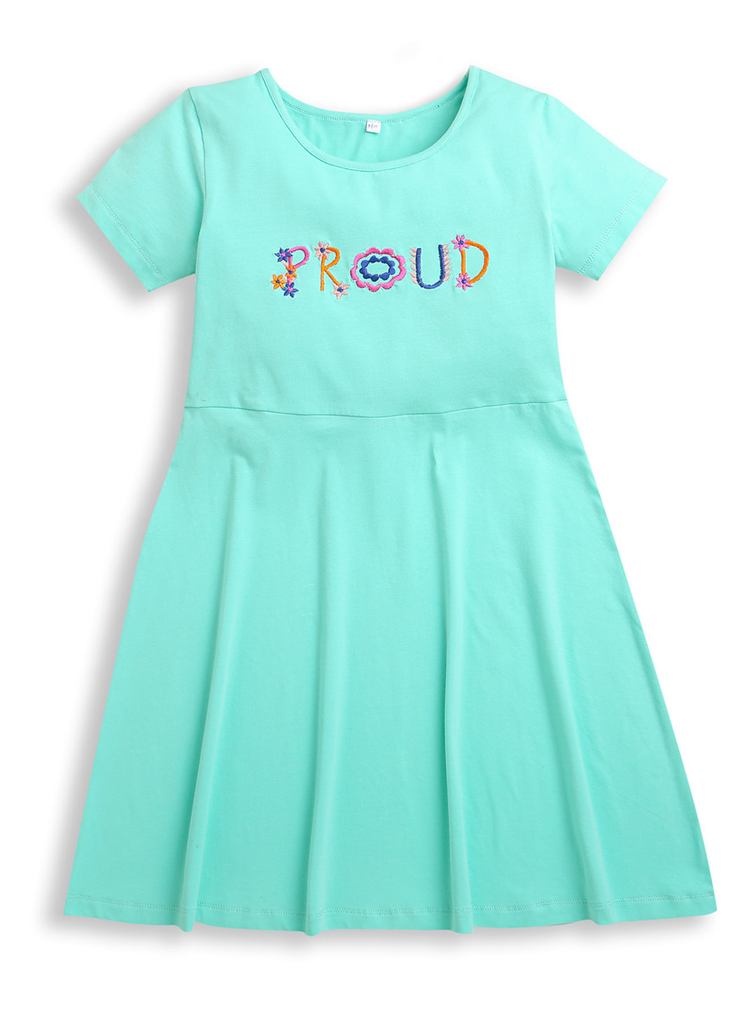 Yellow Blue & Green Embroidered Girls Dresses Pack of (3)