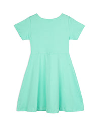 Mint Green Half Sleeve Proud Embroidered Girls Dress