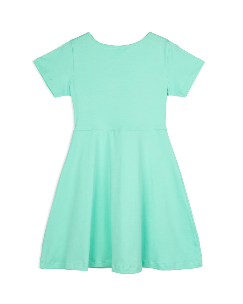 Mint Green Half Sleeve Proud Embroidered Girls Dress