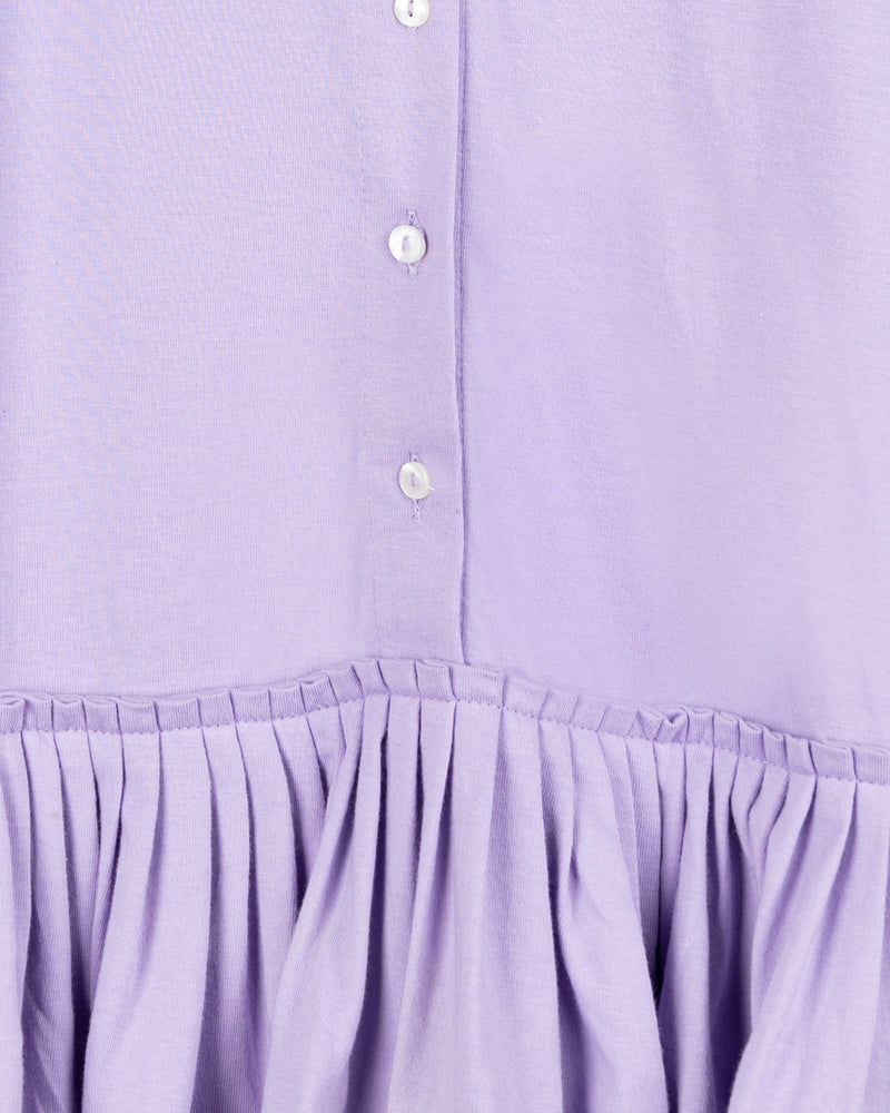 Lilac Polo Neck Half Sleeve Girls Dress