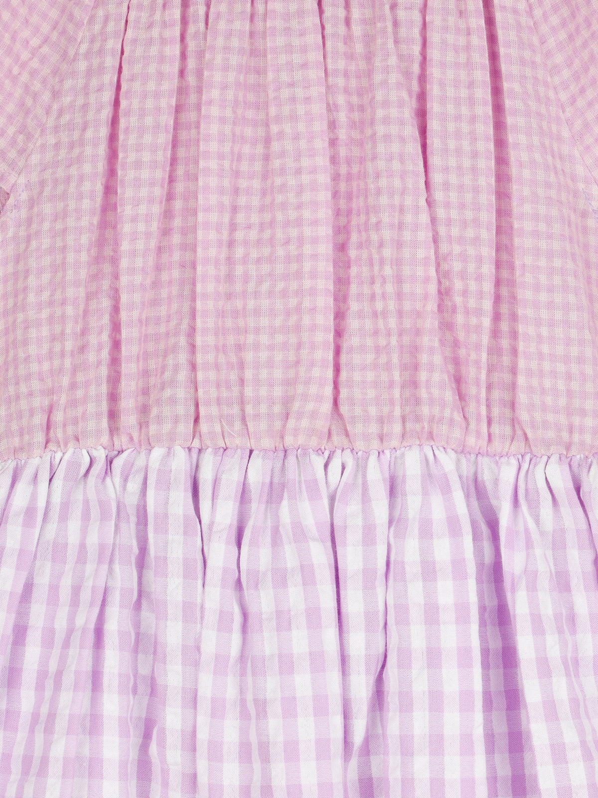 Light Pink Cap Sleeve Lilac Gingham Checks Girls Dress