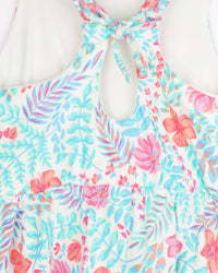 Floral Print Summer Backless Dress