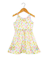 Multicolor Backless Pineapple Print Girl Dress