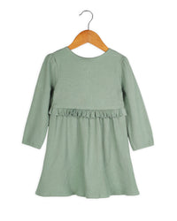 Olive Green Full Sleeve Baby Girl Dress