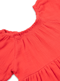 Red Half Sleeve Triple Threat Girl Dress