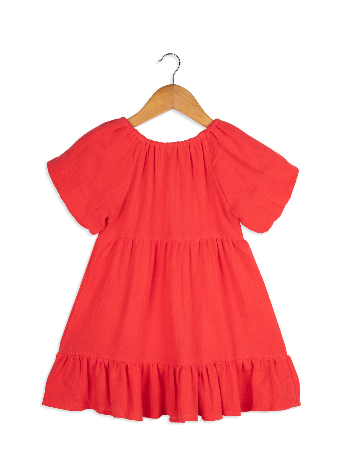 Red Half Sleeve Triple Threat Girl Dress