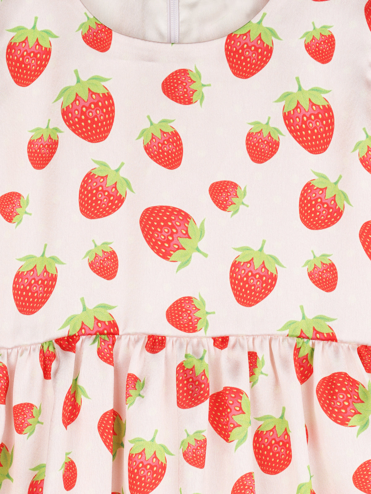 Cream Strawberry Print Summer Dress