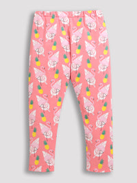 Pink Pineapple & Flamingo All Over Print Girl Legging