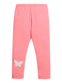 Pink Girls Leggings with Butterfly Patch