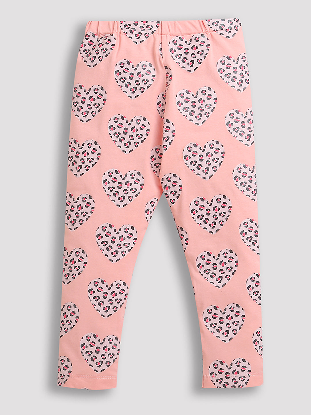 Pink All Over Heart Print Girl Legging