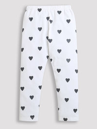 White Heart All Over Print Girl Legging