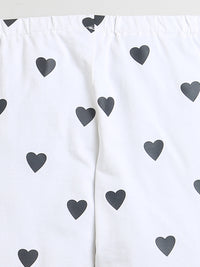 White Heart All Over Print Girl Legging