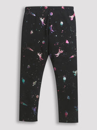 Black 3D Unicorn Print Legging