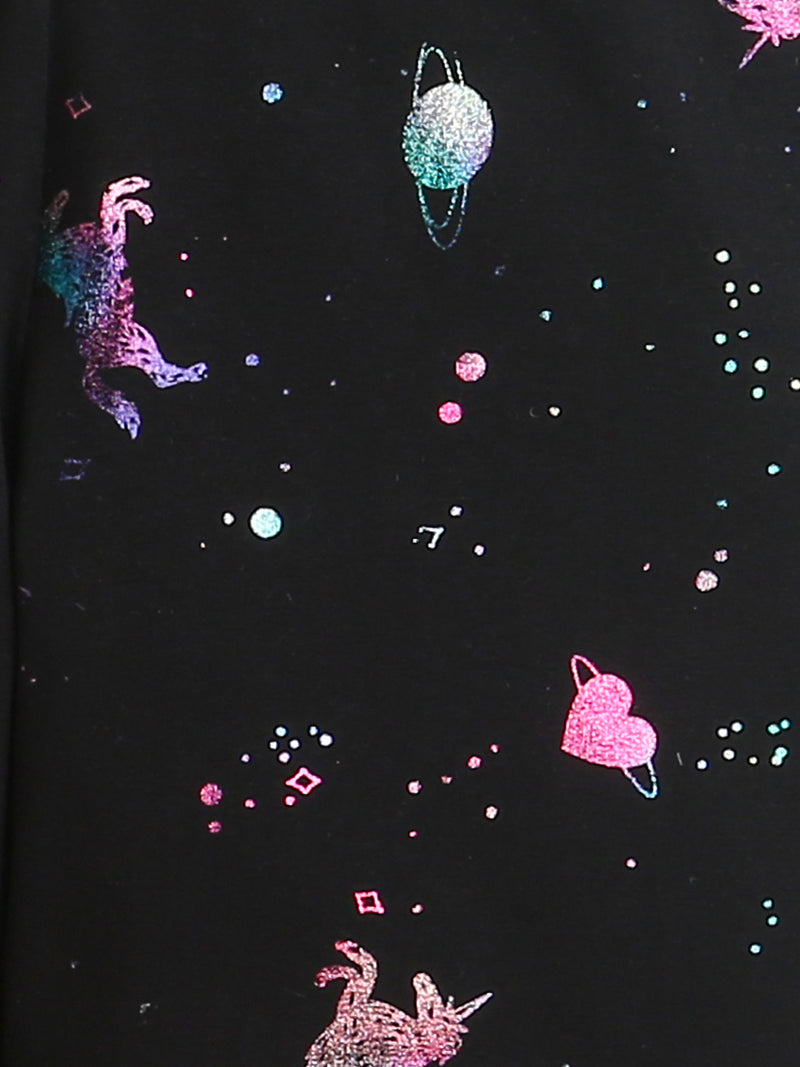 Black 3D Unicorn Print Legging