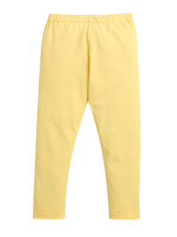 Yellow Plain Cotton Lycra Girl Legging