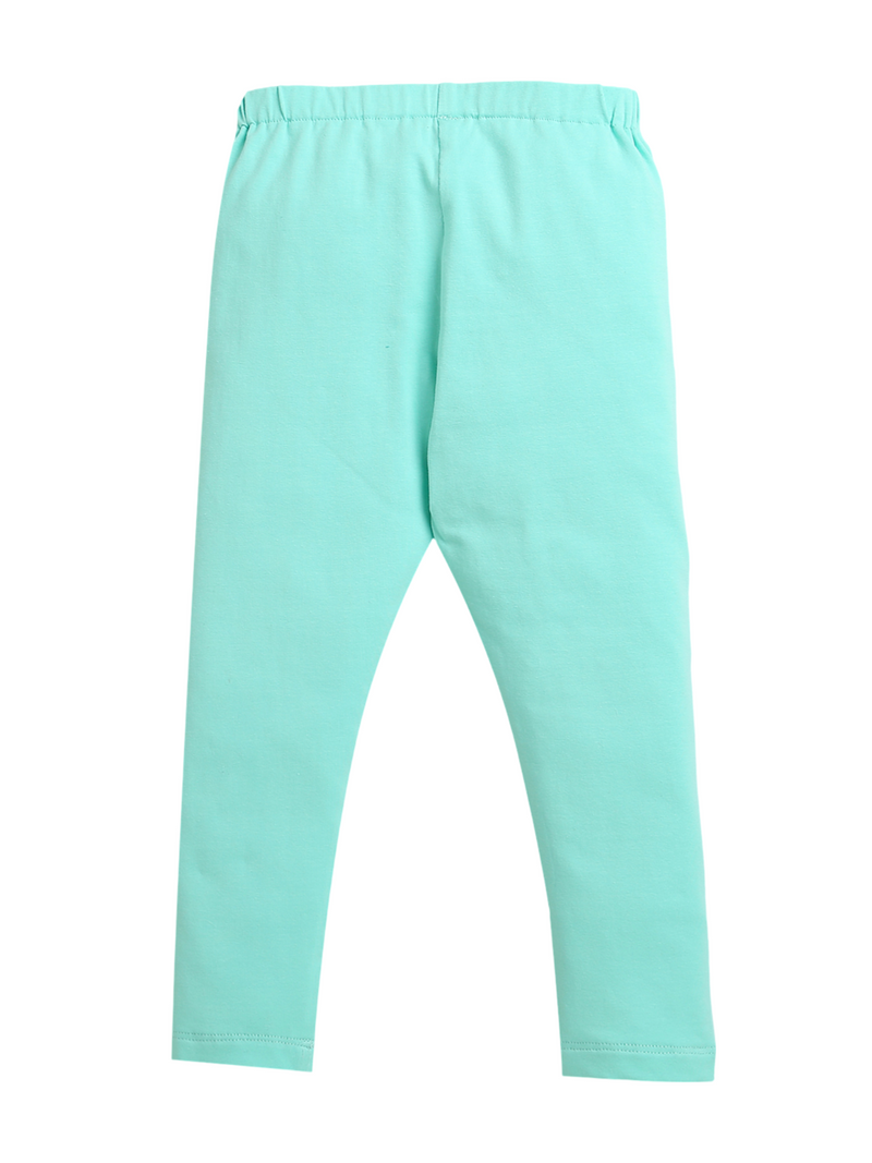 Mint Green Plain Girl Legging