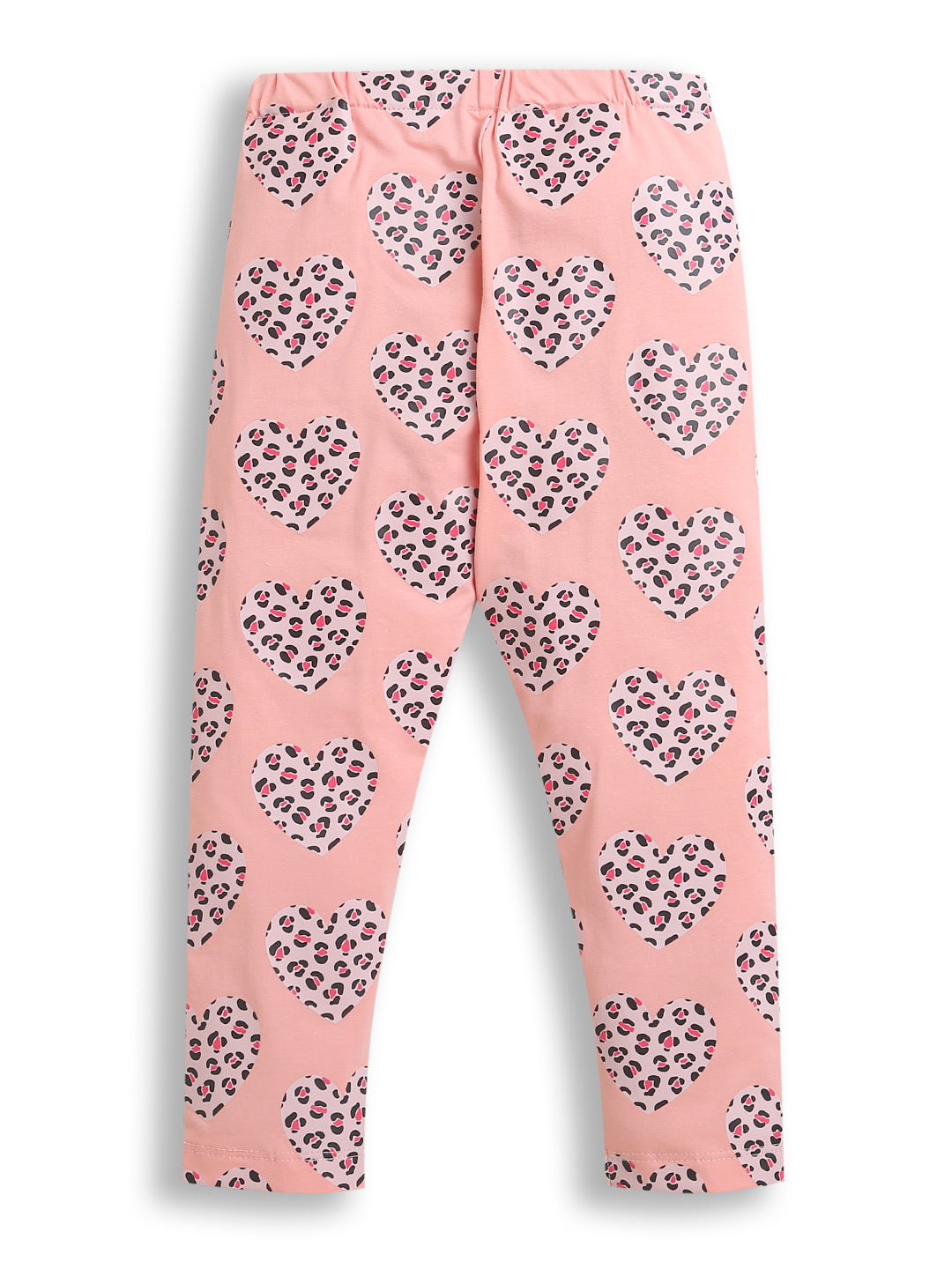 Pink White & Peach All Over Print Girl Leggings (Pack of 3)