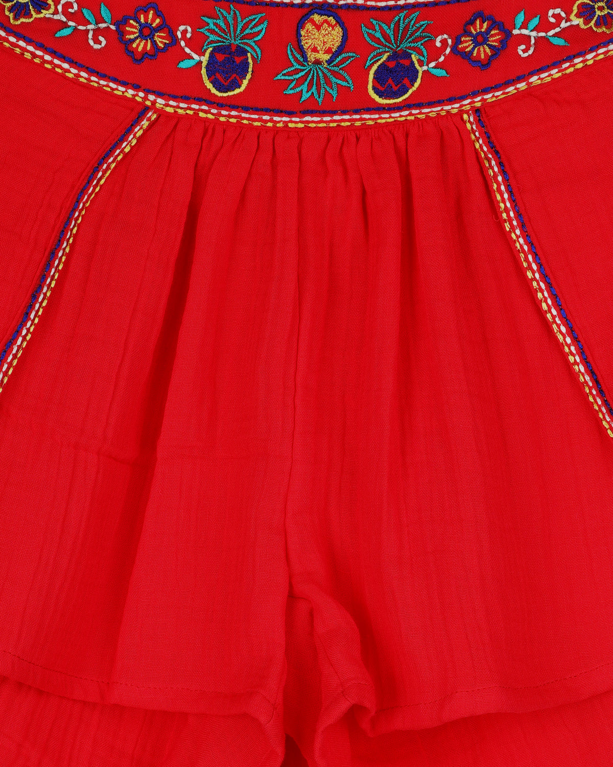 Red Embroidered Girls Skots