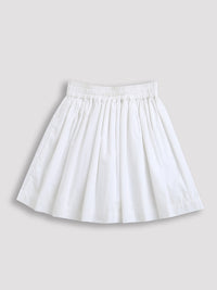 Girls White Butterfly Embroidered Skirt