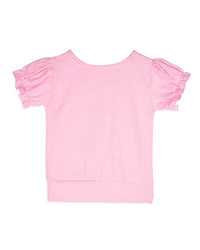 Pink Unicorn Embroidery Cap sleeve Girls T-Shirt