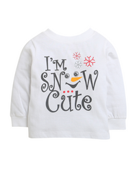 White Snow Cute Full Sleeve Baby Girls T-shirt