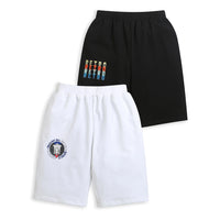 Pack of 2 Black-Retro & White-Space Mission Print Cotton Shorts